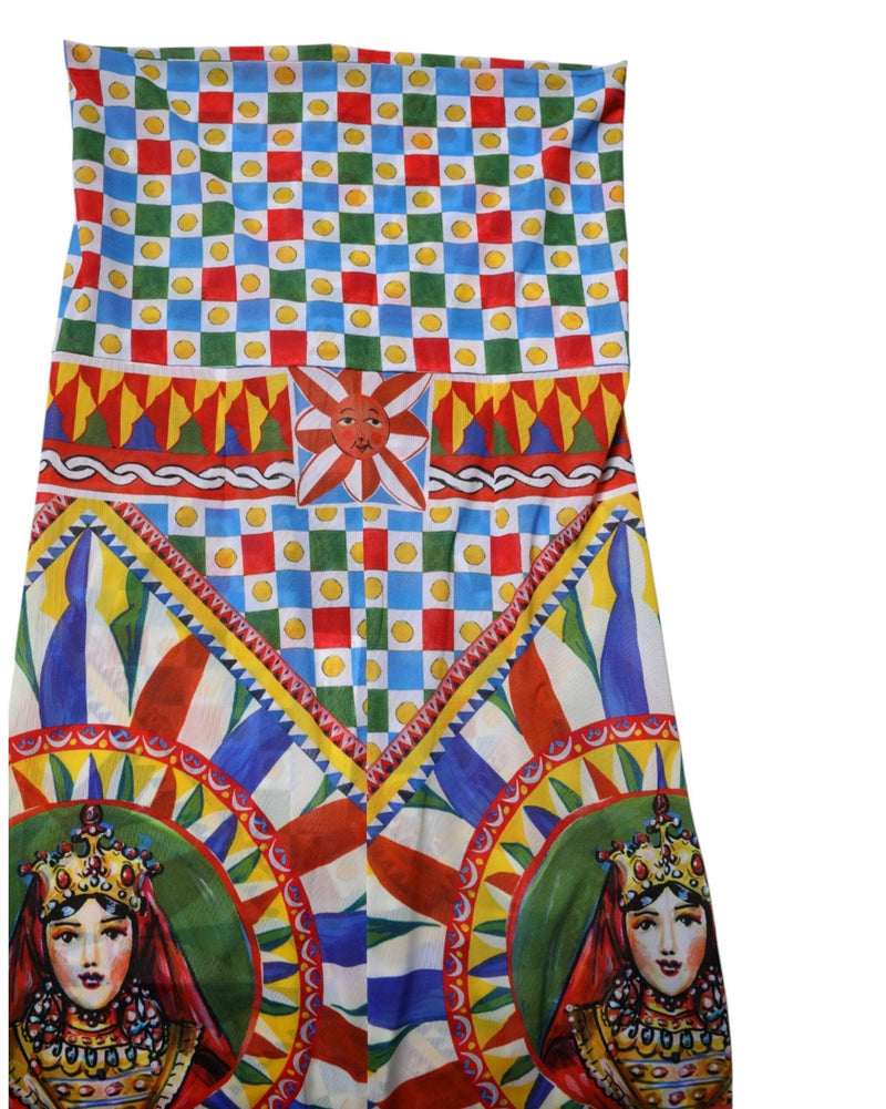 Dolce & Gabbana Multicolor Carretto Leggings High Waist Pant Glam Steals