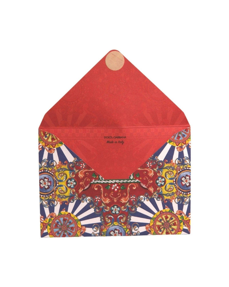 Dolce & Gabbana Carretto Siciliano Envelope Post Card Multicolor Holder Glam Steals