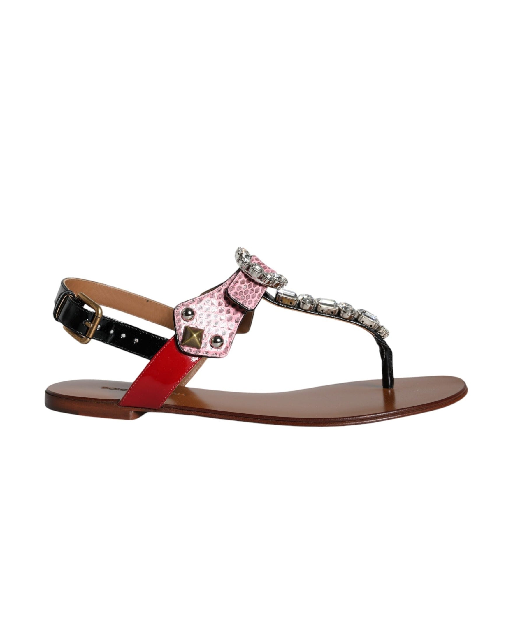 Dolce & Gabbana Multicolor Crystal Sandals Flip Flops Shoes Glam Steals