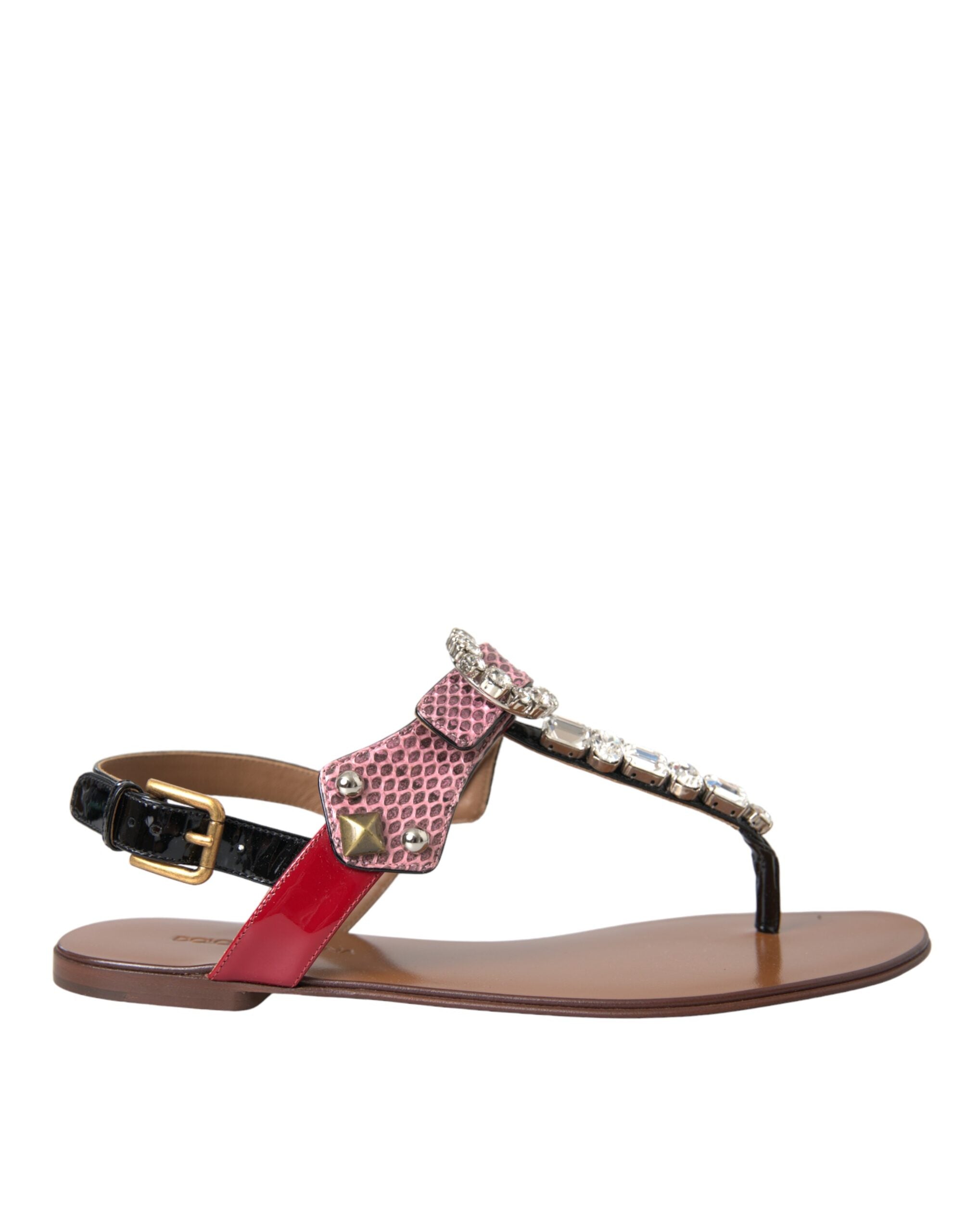 Dolce & Gabbana Multicolor Crystal Sandals Flip Flops Shoes Glam Steals