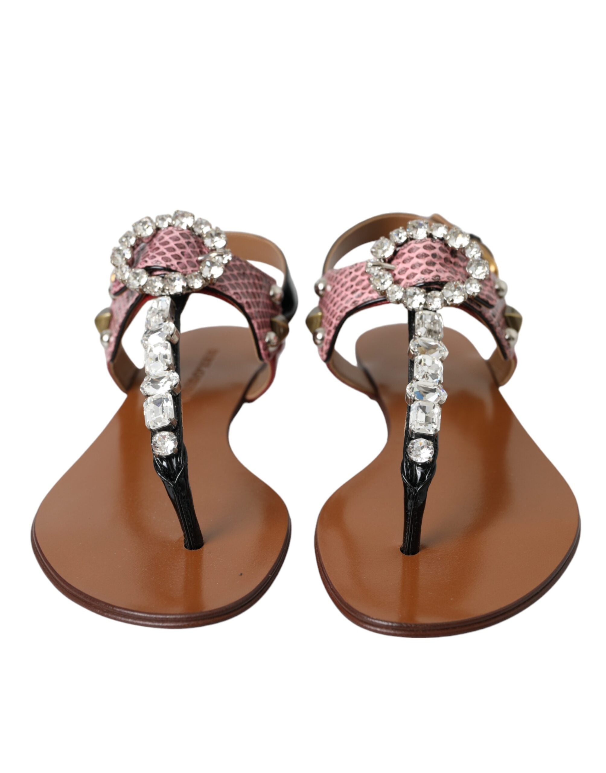 Dolce & Gabbana Multicolor Crystal Sandals Flip Flops Shoes Glam Steals
