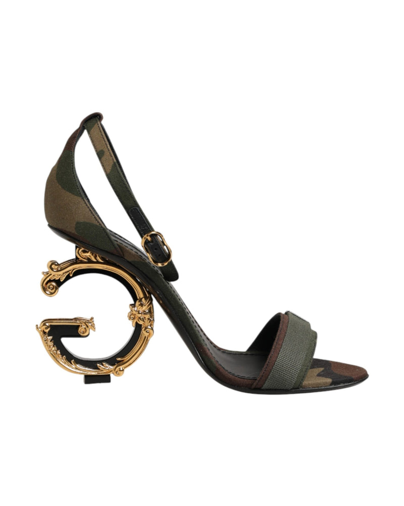 Dolce & Gabbana Multicolor Dg Logo Heels Camouflage Sandals Glam Steals