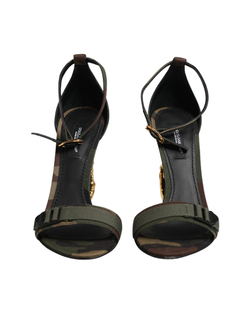 Dolce & Gabbana Multicolor Dg Logo Heels Camouflage Sandals Glam Steals