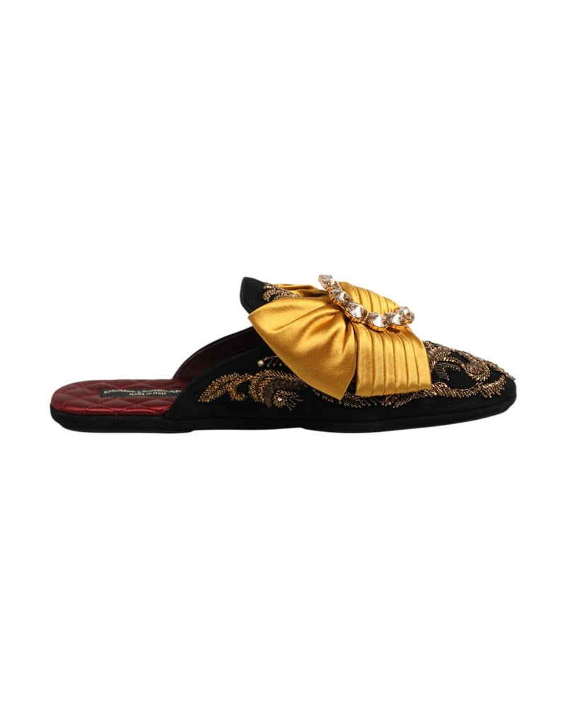 Dolce & Gabbana Multicolor Embellished Flat Sandals Shoes Sandals