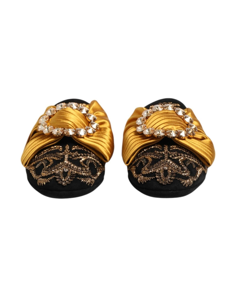 Dolce & Gabbana Multicolor Embellished Flat Sandals Shoes Glam Steals