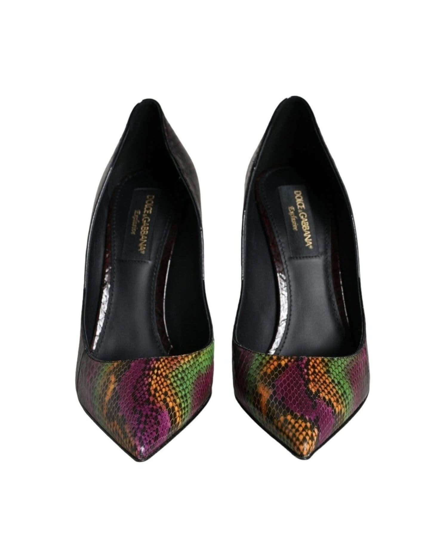 Dolce & Gabbana Multicolor Exotic Leather Heels Pumps Shoes Heels
