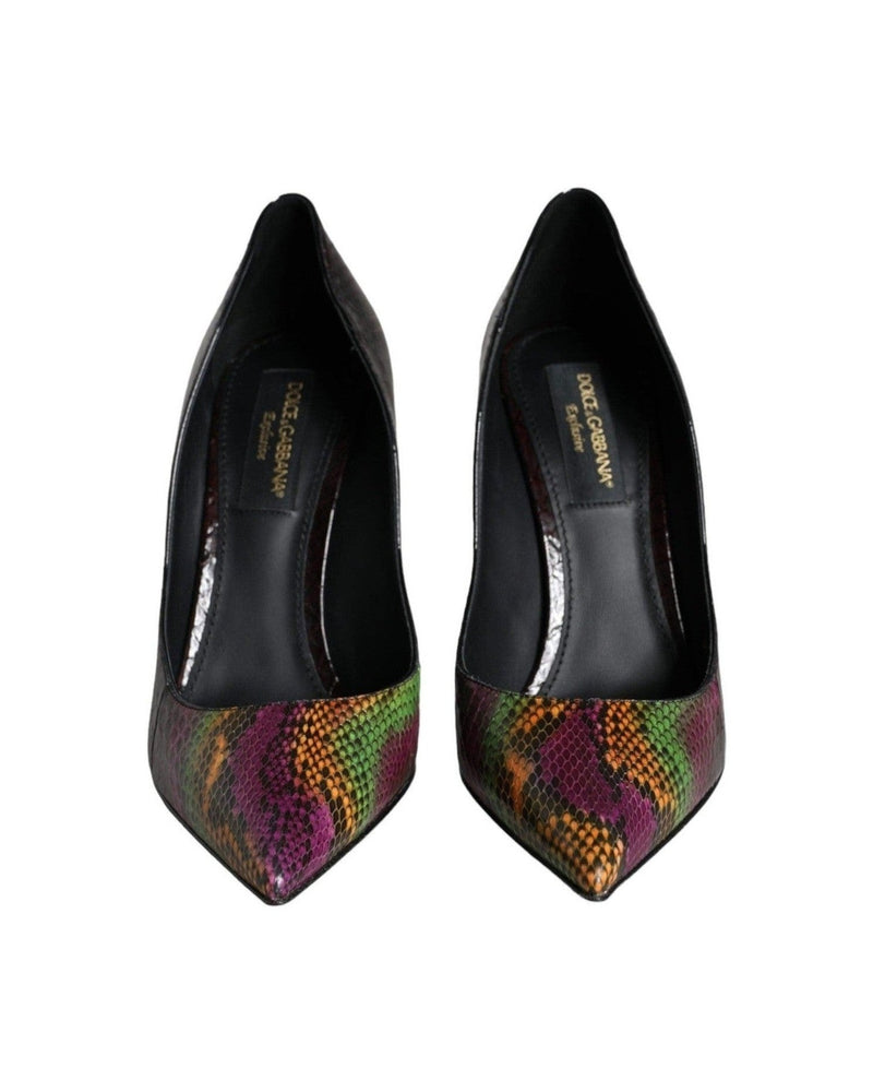 Dolce & Gabbana Multicolor Exotic Leather Heels Pumps Shoes Glam Steals
