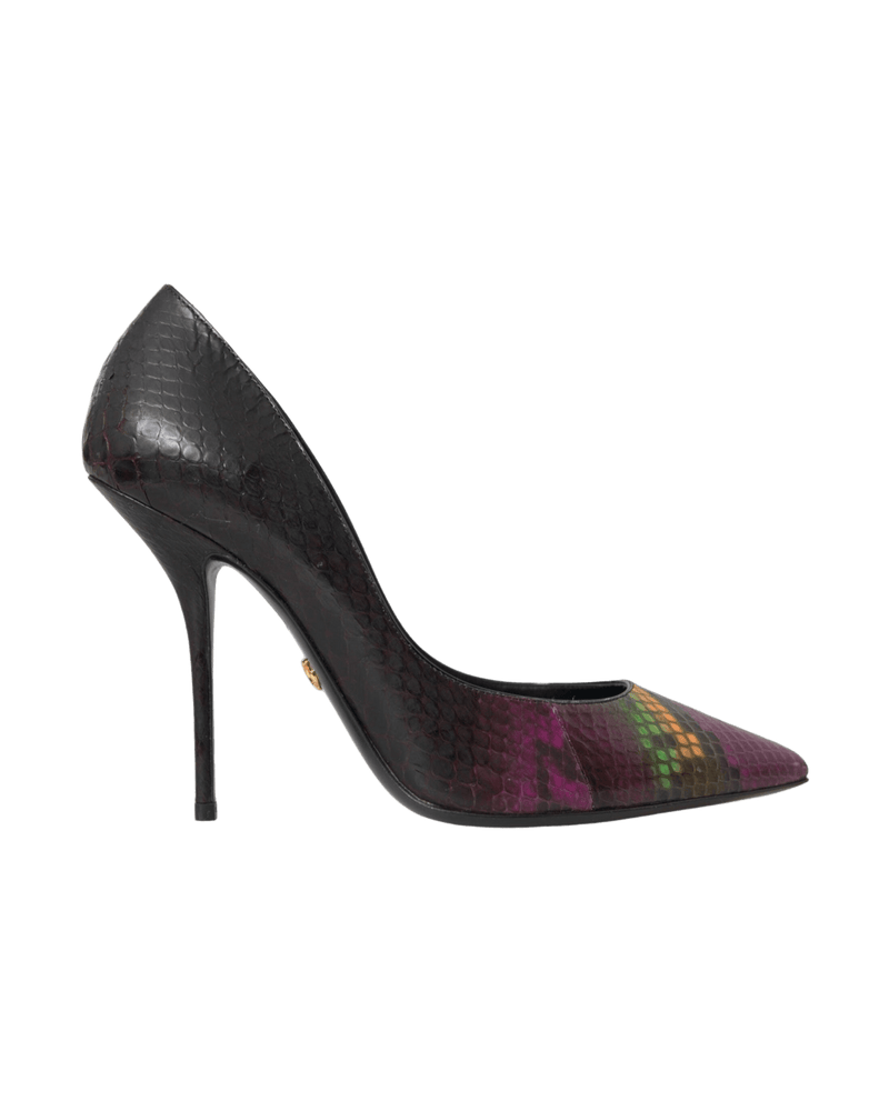 Dolce & Multicolor Gabbana Exotic Leather Heels Pumps Shoes Glam Steals
