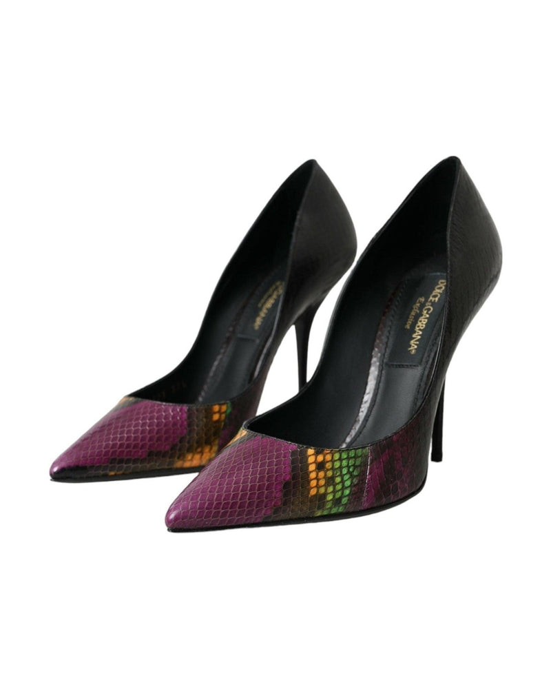 Dolce & Gabbana Multicolor Exotic Leather Heels Pumps Shoes Glam Steals