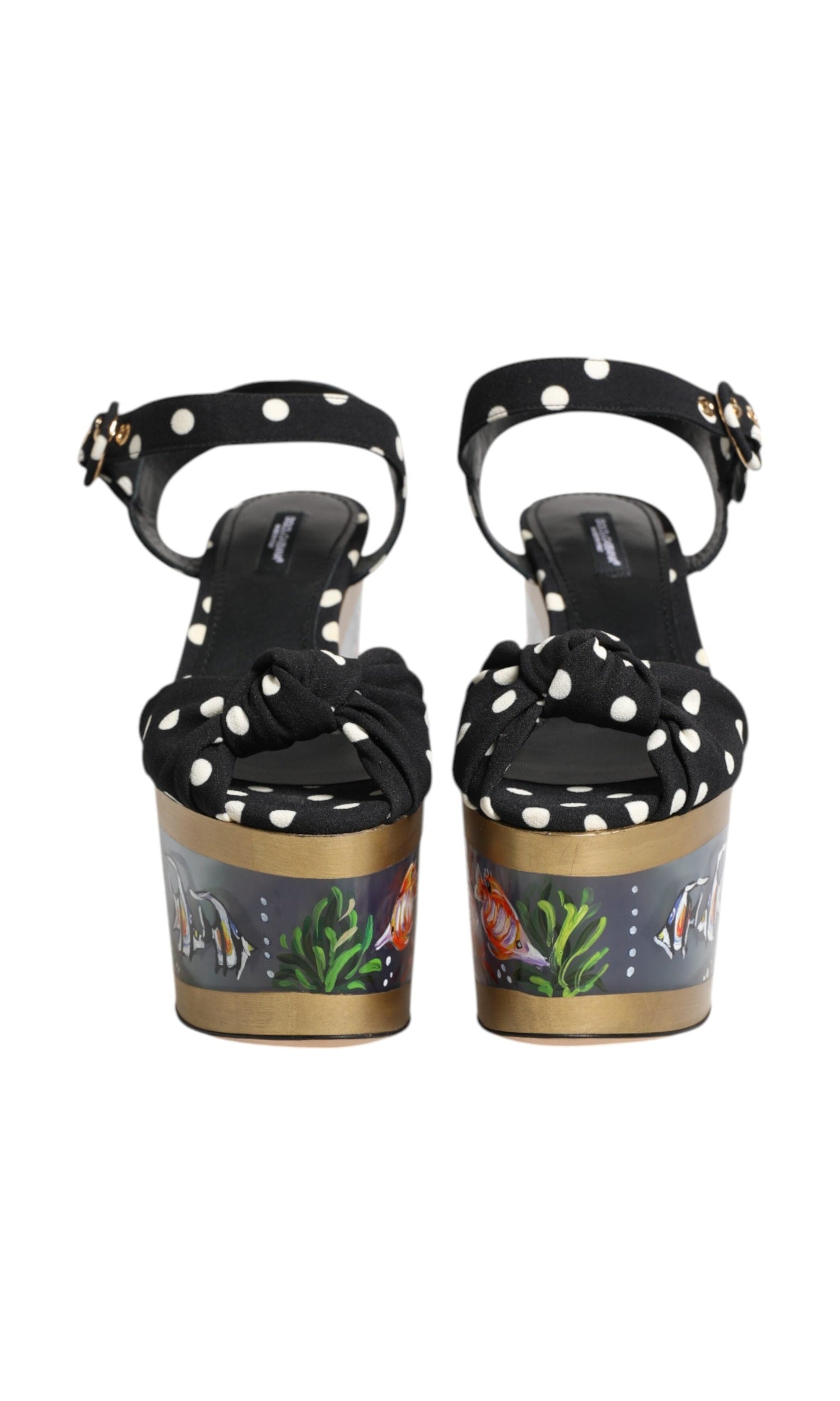 Dolce & Gabbana Multicolor Fish Polka Dot Wedge Sandals Shoes Glam Steals