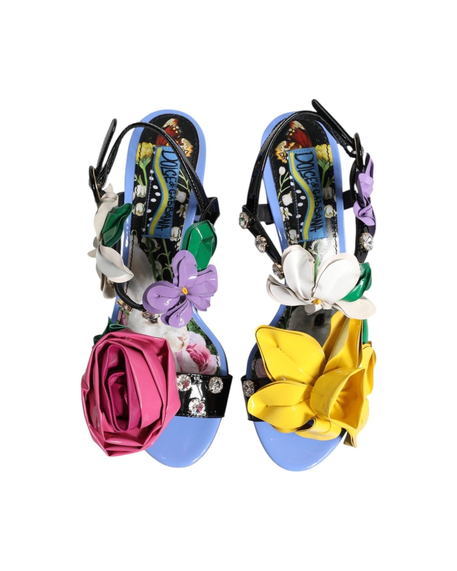 Dolce & Gabbana Multicolor Floral Crystal Keira Sandals Shoes Glam Steals