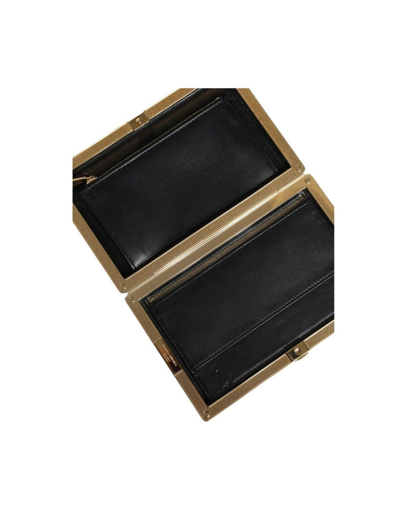 Dolce & Gabbana Floral Frame Clutch Evening Purse Multicolor Gold Bag Glam Steals