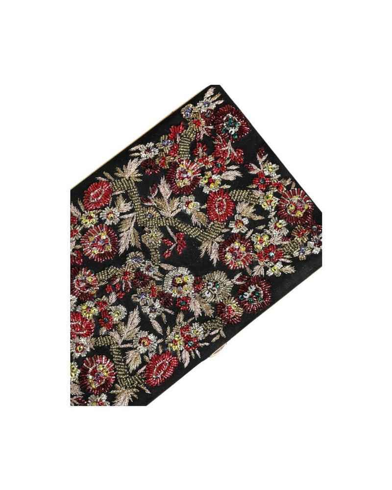 Dolce & Gabbana Floral Frame Clutch Evening Purse Multicolor Gold Bag Glam Steals