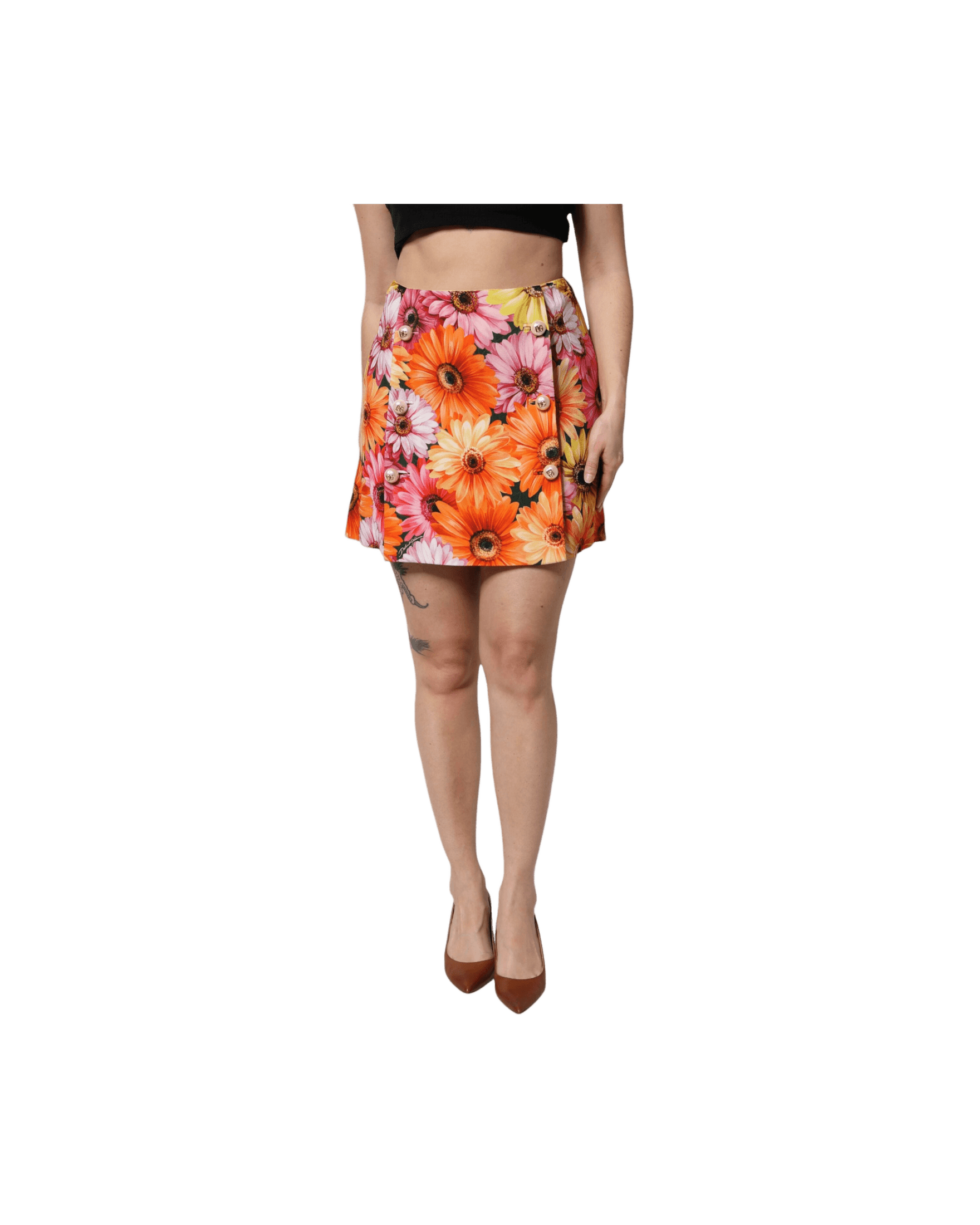 Dolce & Gabbana Multicolor Floral High Waist Mini Skirt Glam Steals