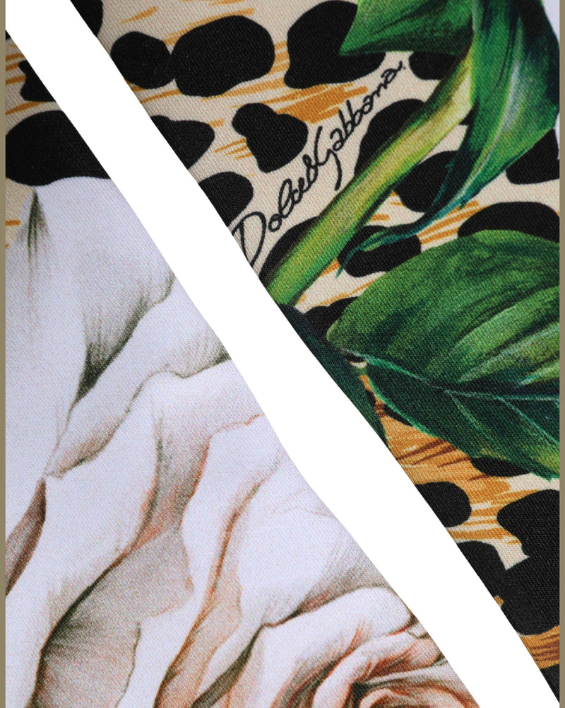 Dolce & Gabbana Multicolor Floral Leopard Elbow Length Gloves 