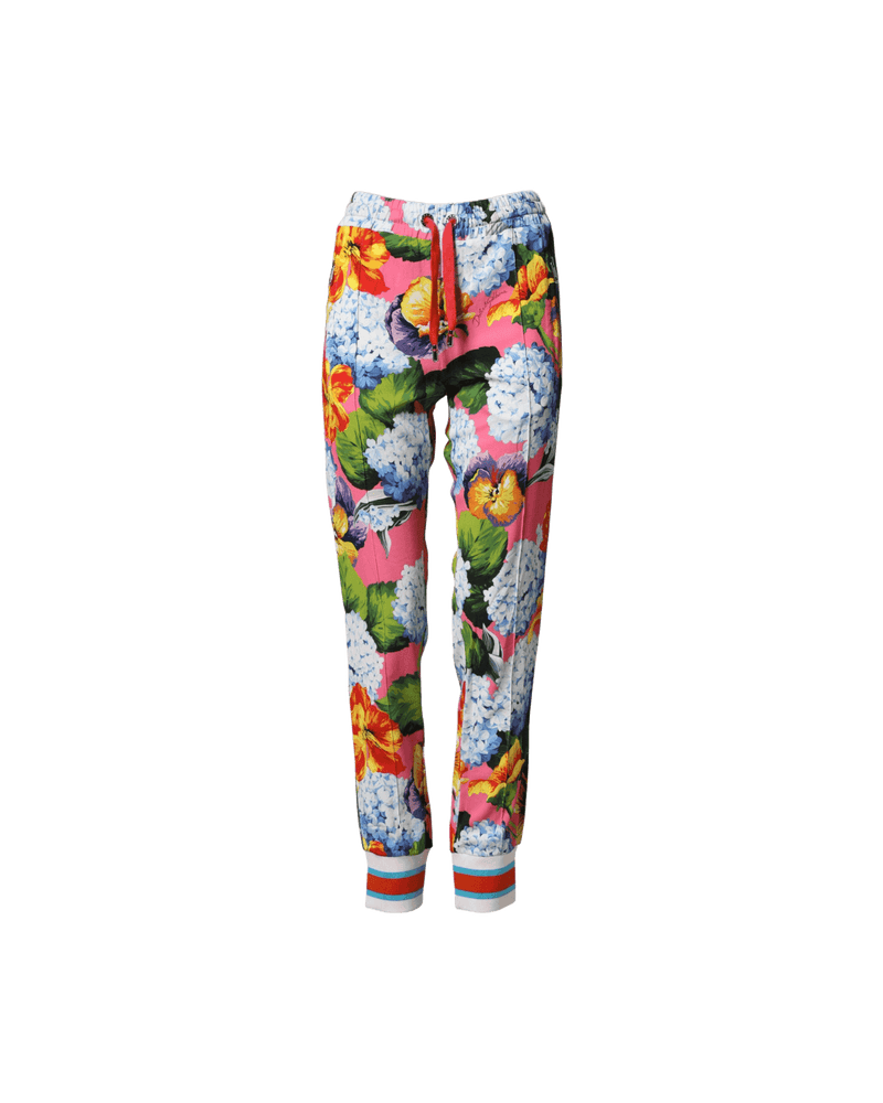 Dolce & Gabbana Multicolor Floral Mid Waist Jogger Pant Glam Steals