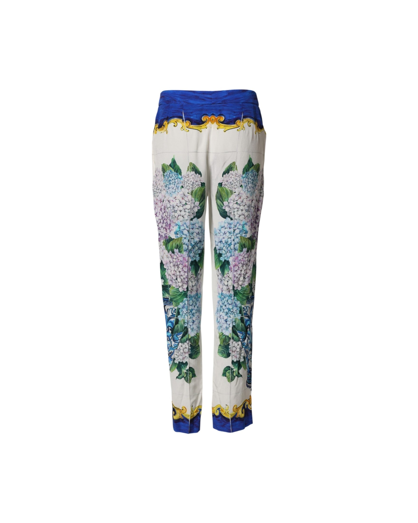 Dolce & Gabbana Multicolor Floral Pattern Straight Leg Pant Glam Steals