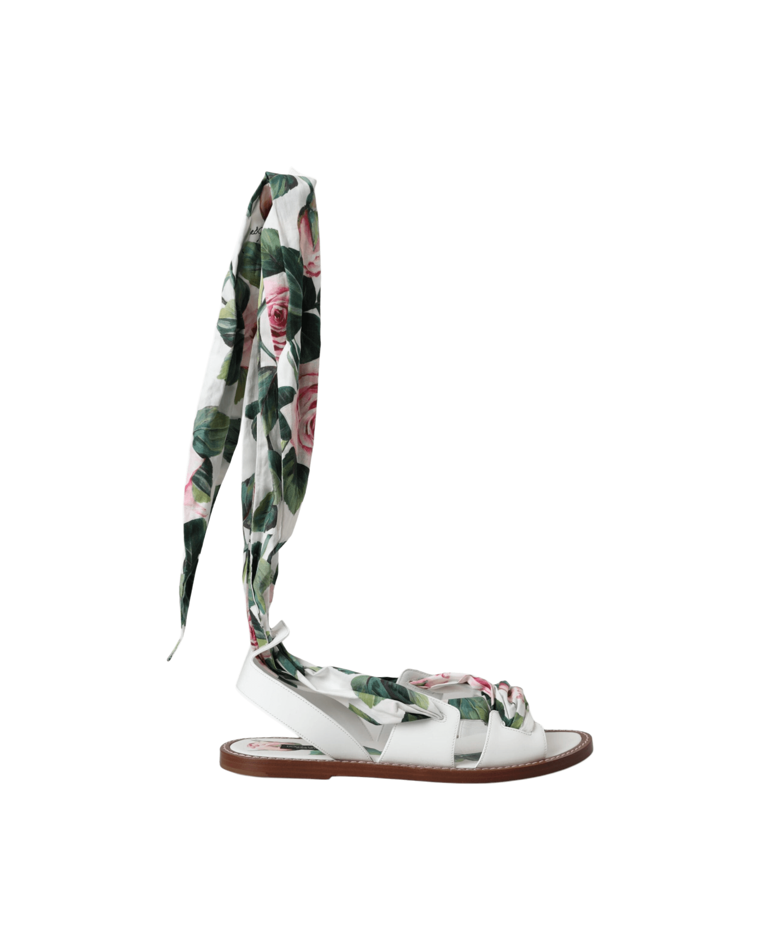 Dolce & Gabbana Multicolor Floral Print Ankle Wrap Sandals Shoes Glam Steals
