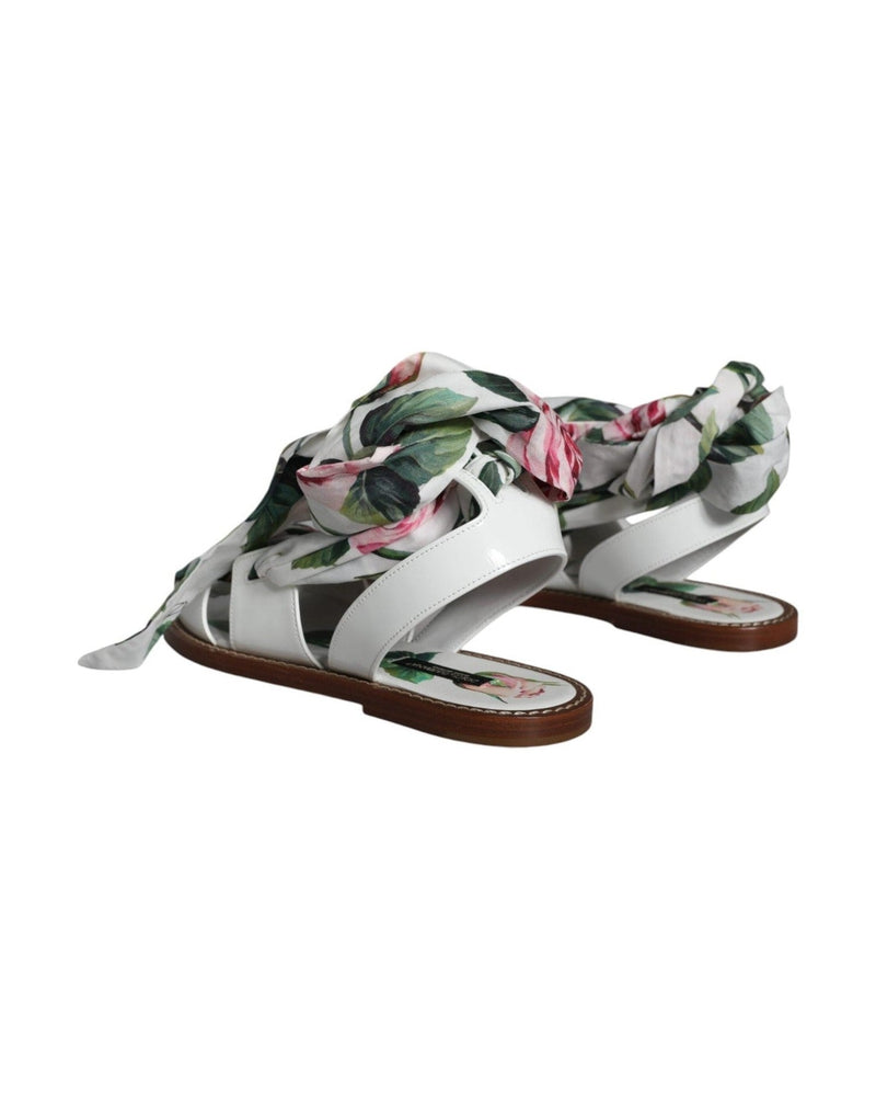 Dolce & Gabbana Multicolor Floral Print Ankle Wrap Sandals Shoes Glam Steals