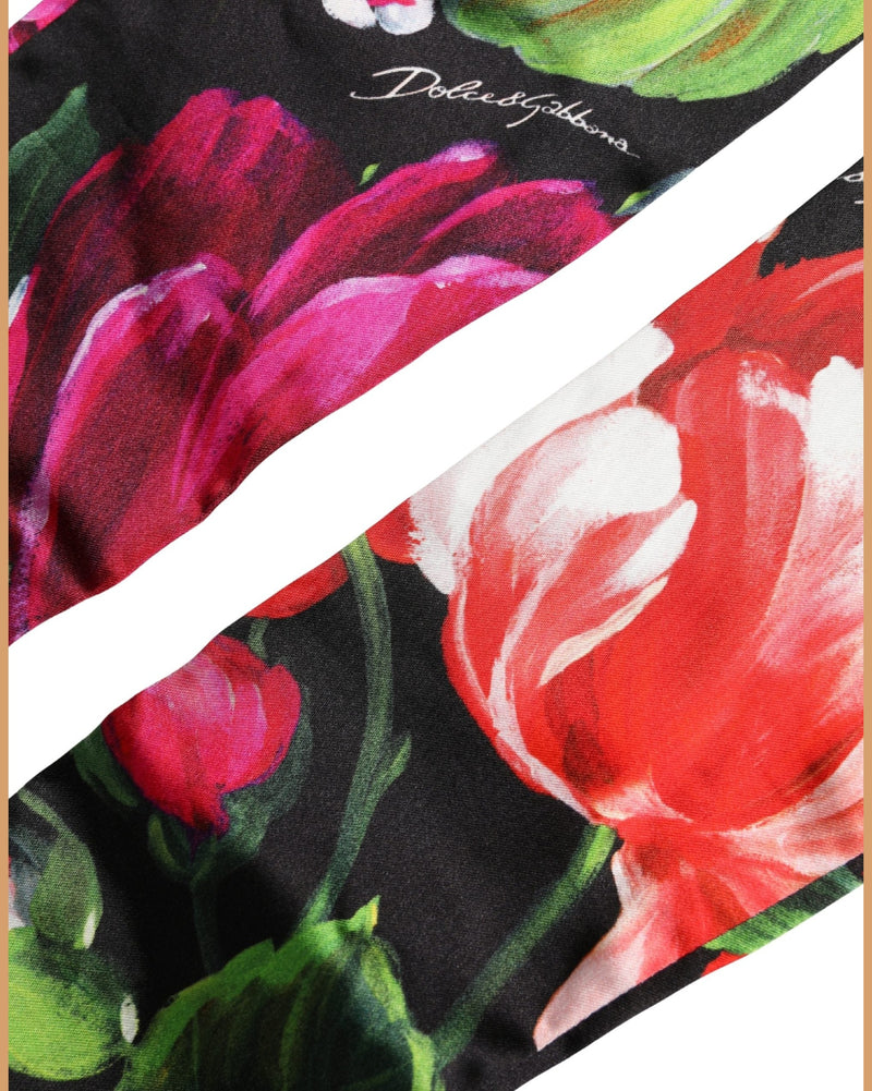 Dolce & Gabbana Multicolor Floral Print Elbow Length Gloves 