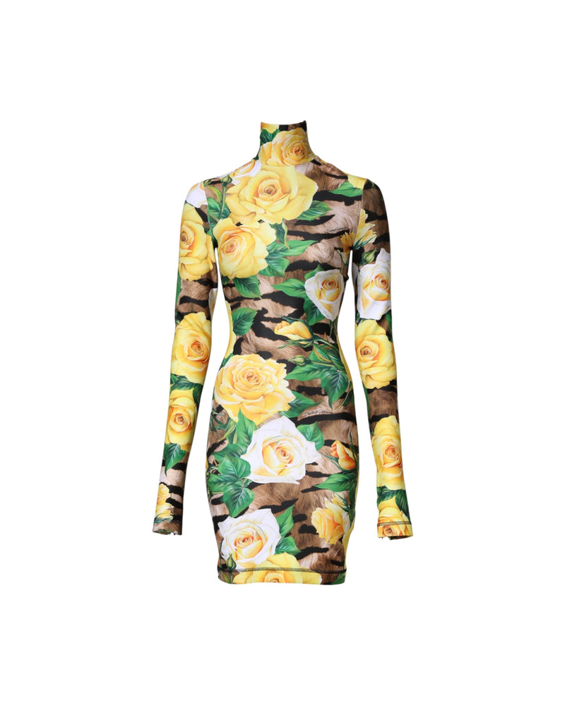 Dolce & Gabbana Multicolor Floral Print Sheath Mini Dress Glam Steals