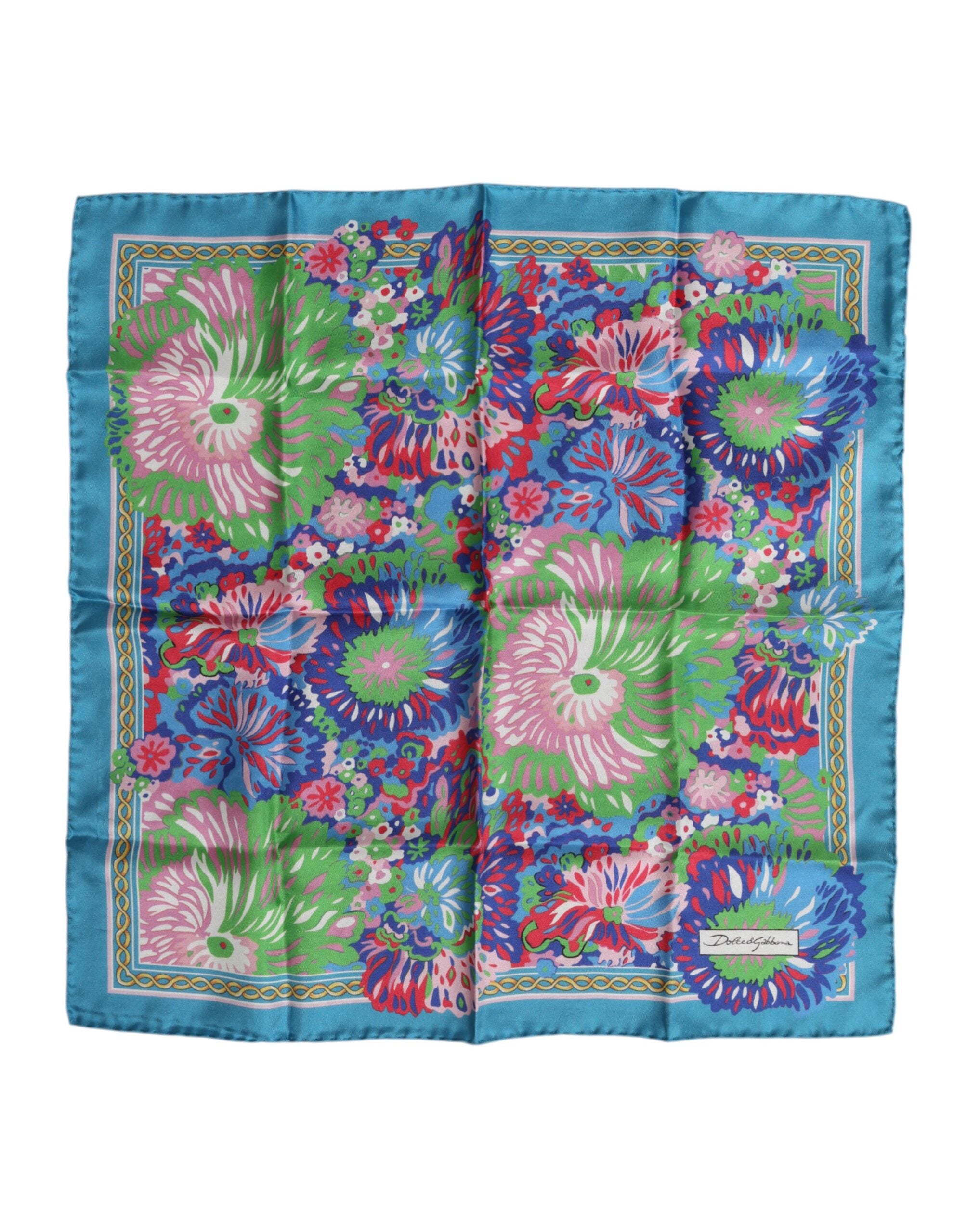 Dolce & Gabbana Multicolor Floral Print Square Foulard Scarf Glam Steals