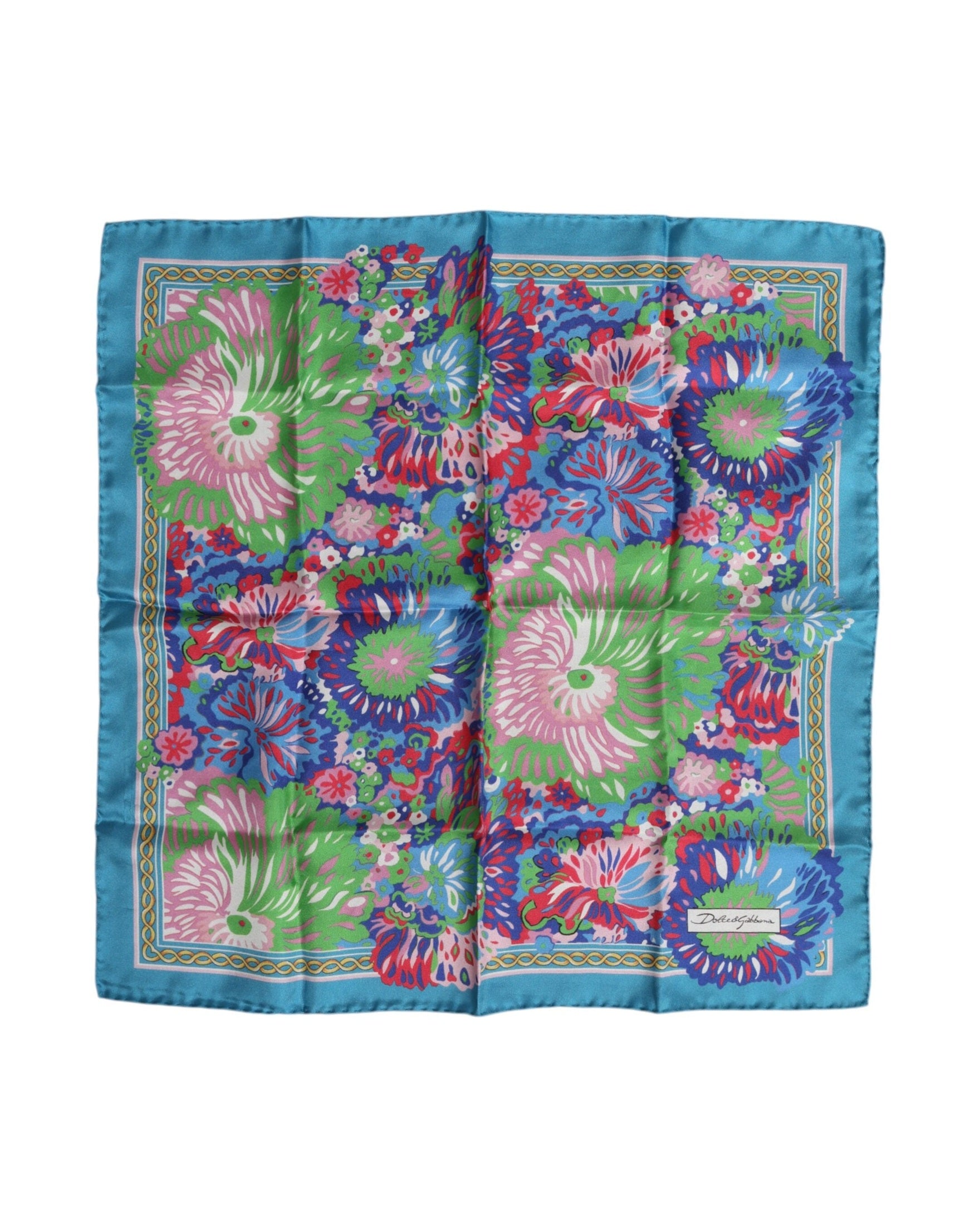 Dolce & Gabbana Multicolor Floral Print Square Foulard Scarf Glam Steals