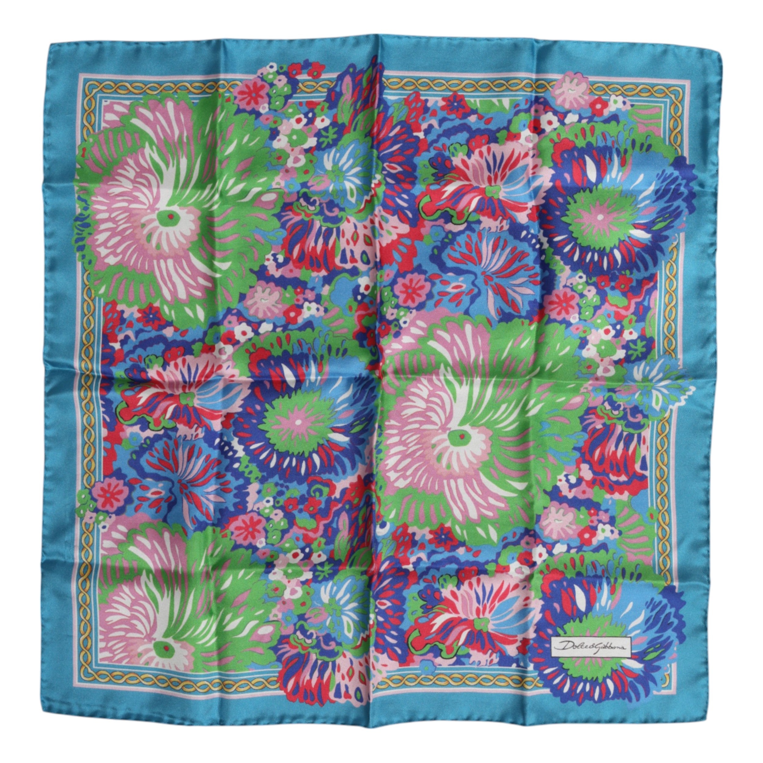 Dolce & Gabbana Multicolor Floral Print Square Foulard Scarf Glam Steals