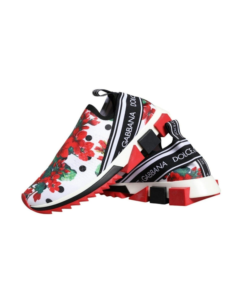 Dolce & Gabbana Multicolor Geranium Sorrento Sneakers Shoes Sneakers