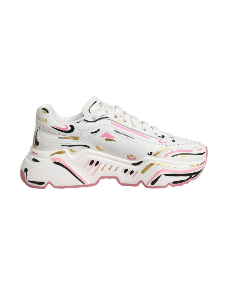 Dolce & Gabbana Multicolor Hand Painted Daymaster Sneaker Shoes Glam Steals