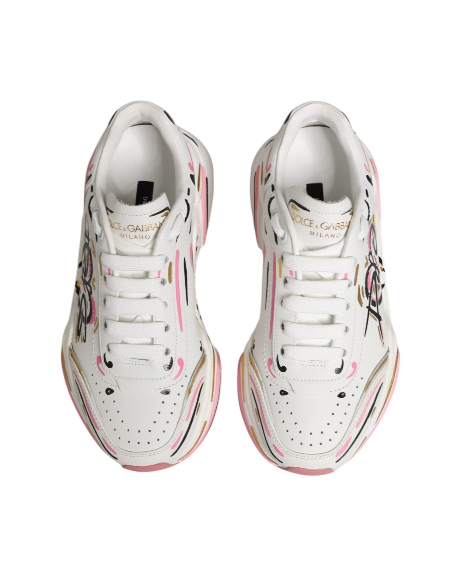 Dolce & Gabbana Multicolor Hand Painted Daymaster Sneaker Shoes Glam Steals