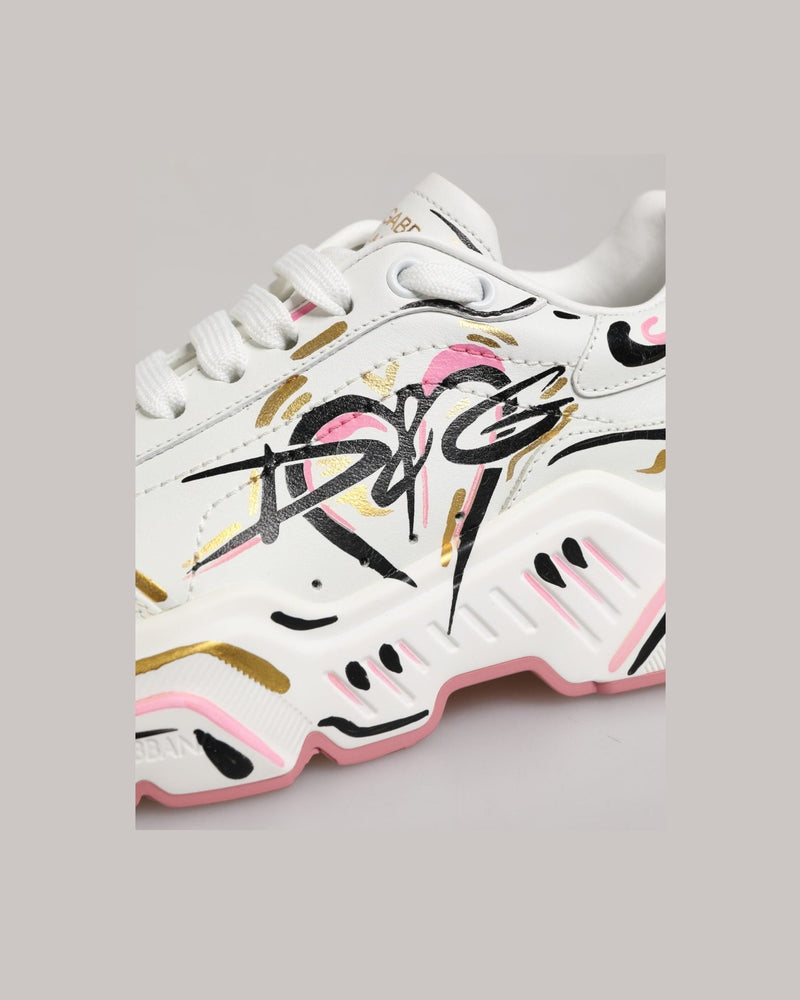 Dolce & Gabbana Multicolor Hand Painted Daymaster Sneaker Shoes Glam Steals