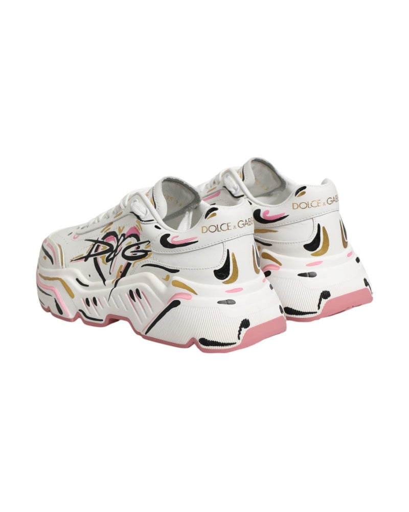 Dolce & Gabbana Multicolor Hand Painted Daymaster Sneaker Shoes Glam Steals