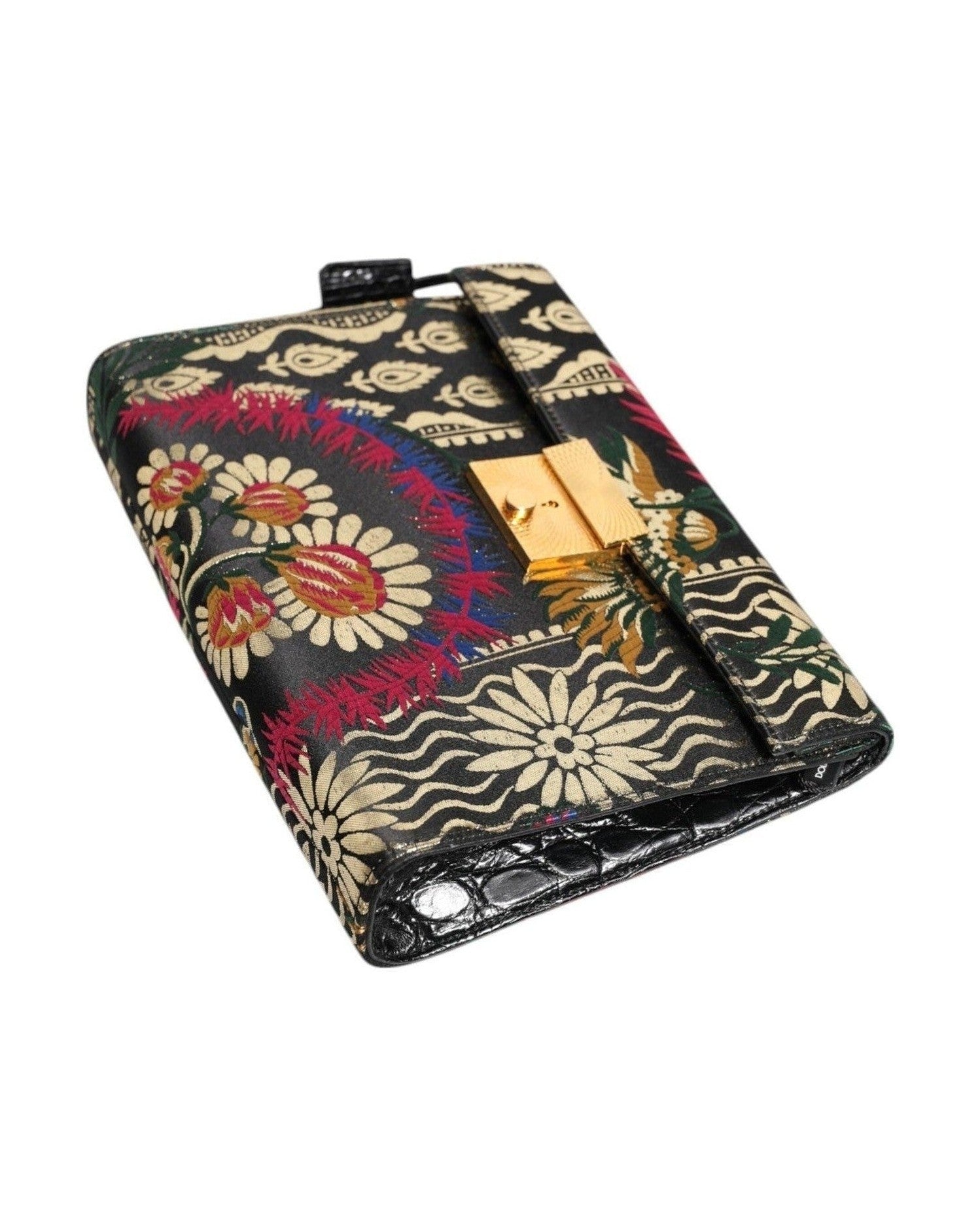 Dolce & Gabbana Multicolor Jacquard Floral Document Briefcase Bag Briefcases