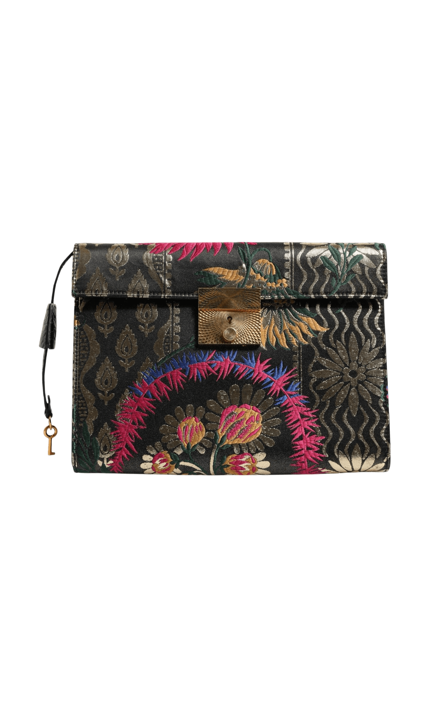 Dolce & Gabbana Multicolor Jacquard Floral Document Briefcase Bag Glam Steals