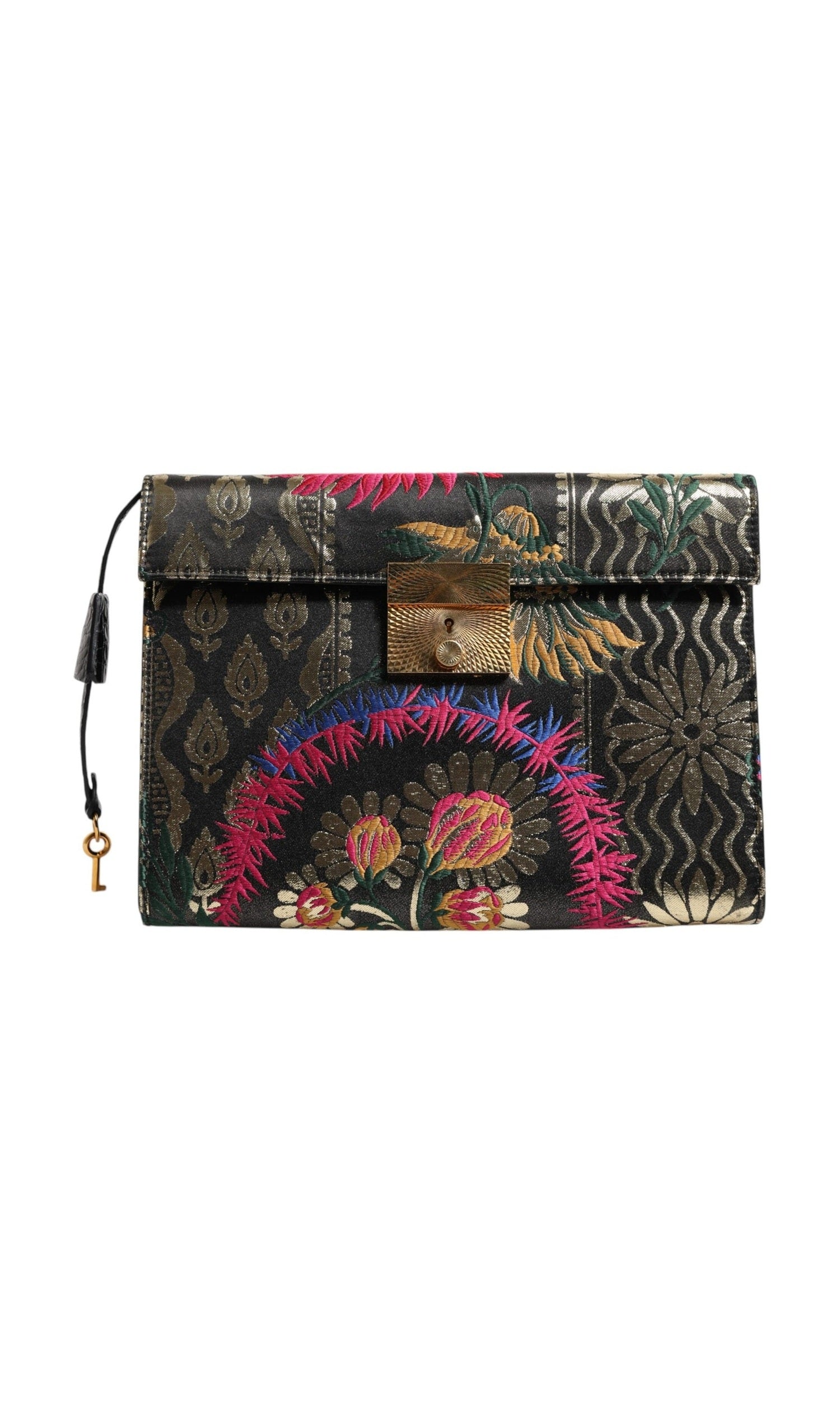 Dolce & Gabbana Multicolor Jacquard Floral Document Briefcase Bag Glam Steals