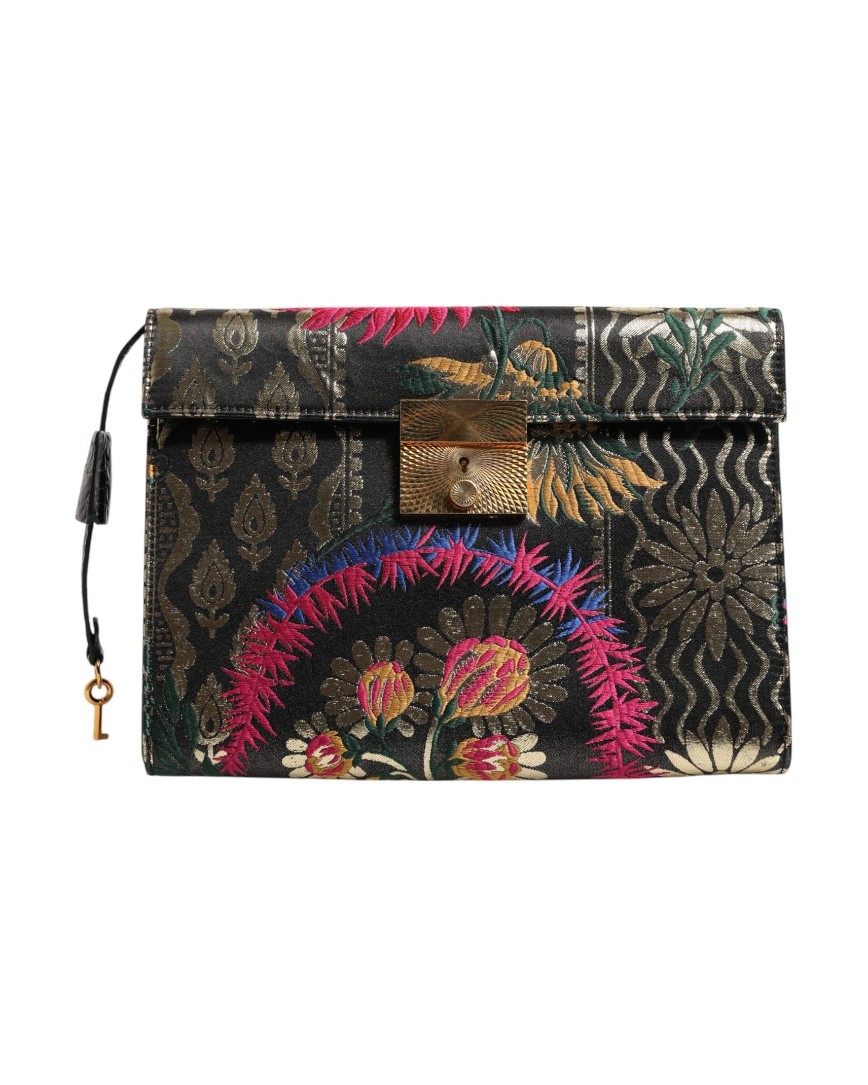 Dolce & Gabbana Multicolor Jacquard Floral Document Briefcase Bag Glam Steals