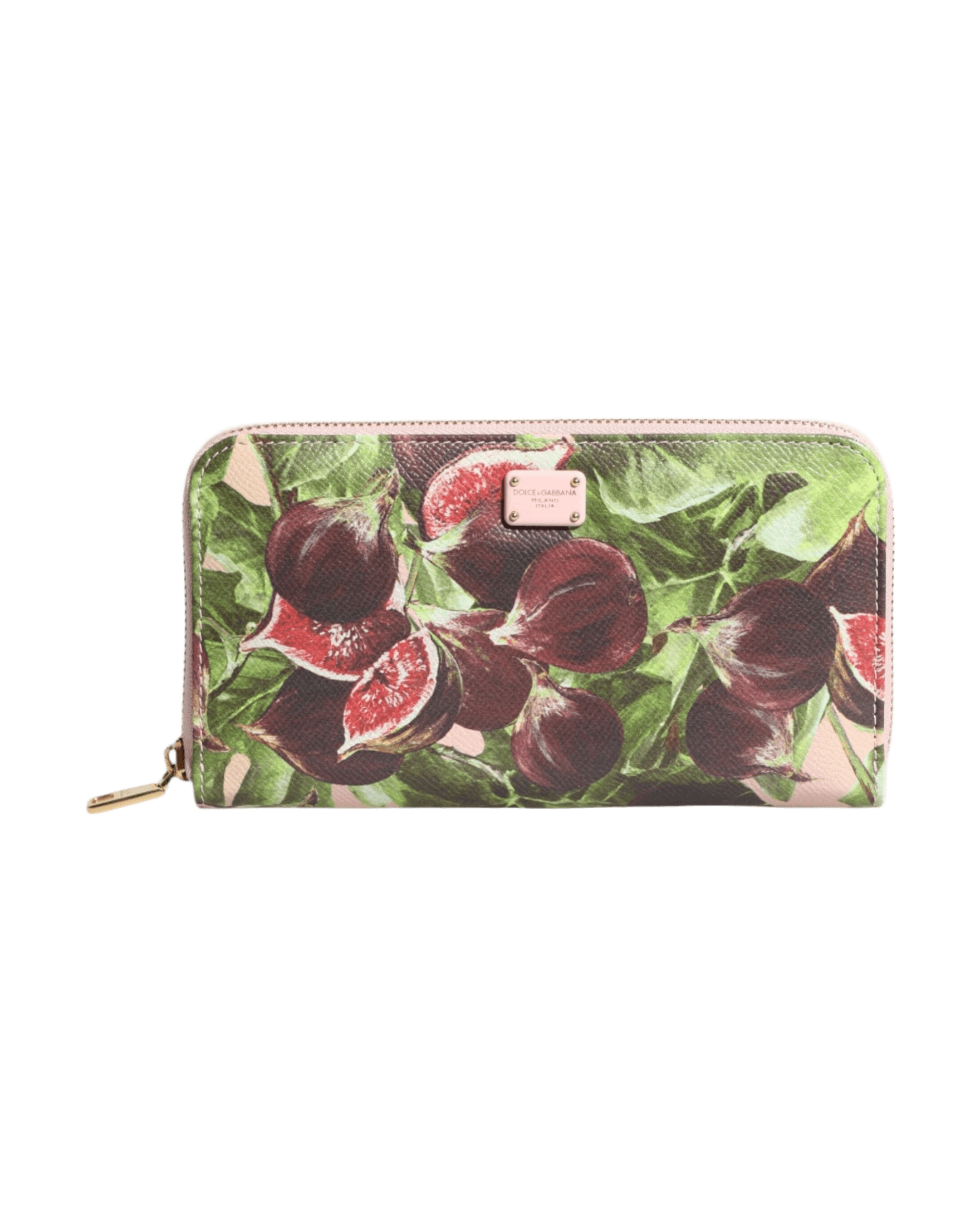 Dolce & Gabbana Multicolor Leather Fig Fruit Dauphine Zip Around Continental Wallet Glam Steals
