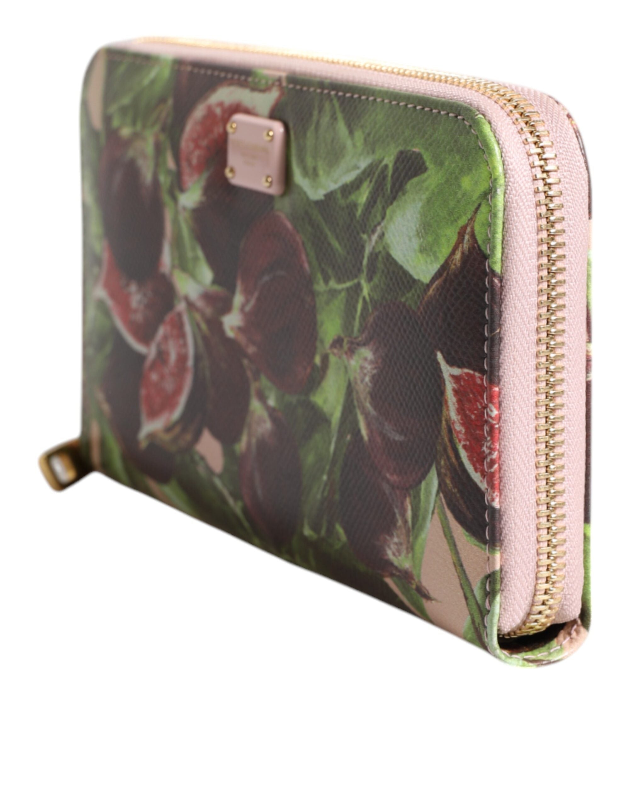 Dolce & Gabbana Multicolor Leather Fig Fruit Dauphine Zip Around Continental Wallet Glam Steals