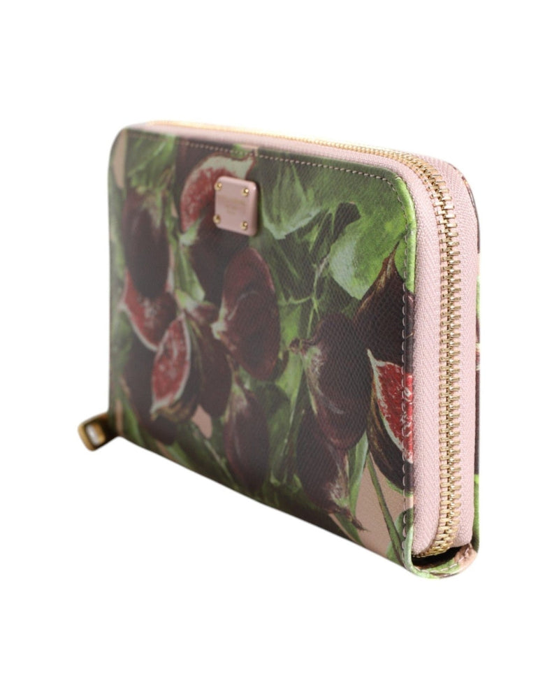 Dolce & Gabbana Multicolor Leather Fig Fruit Dauphine Zip Around Continental Wallet Glam Steals