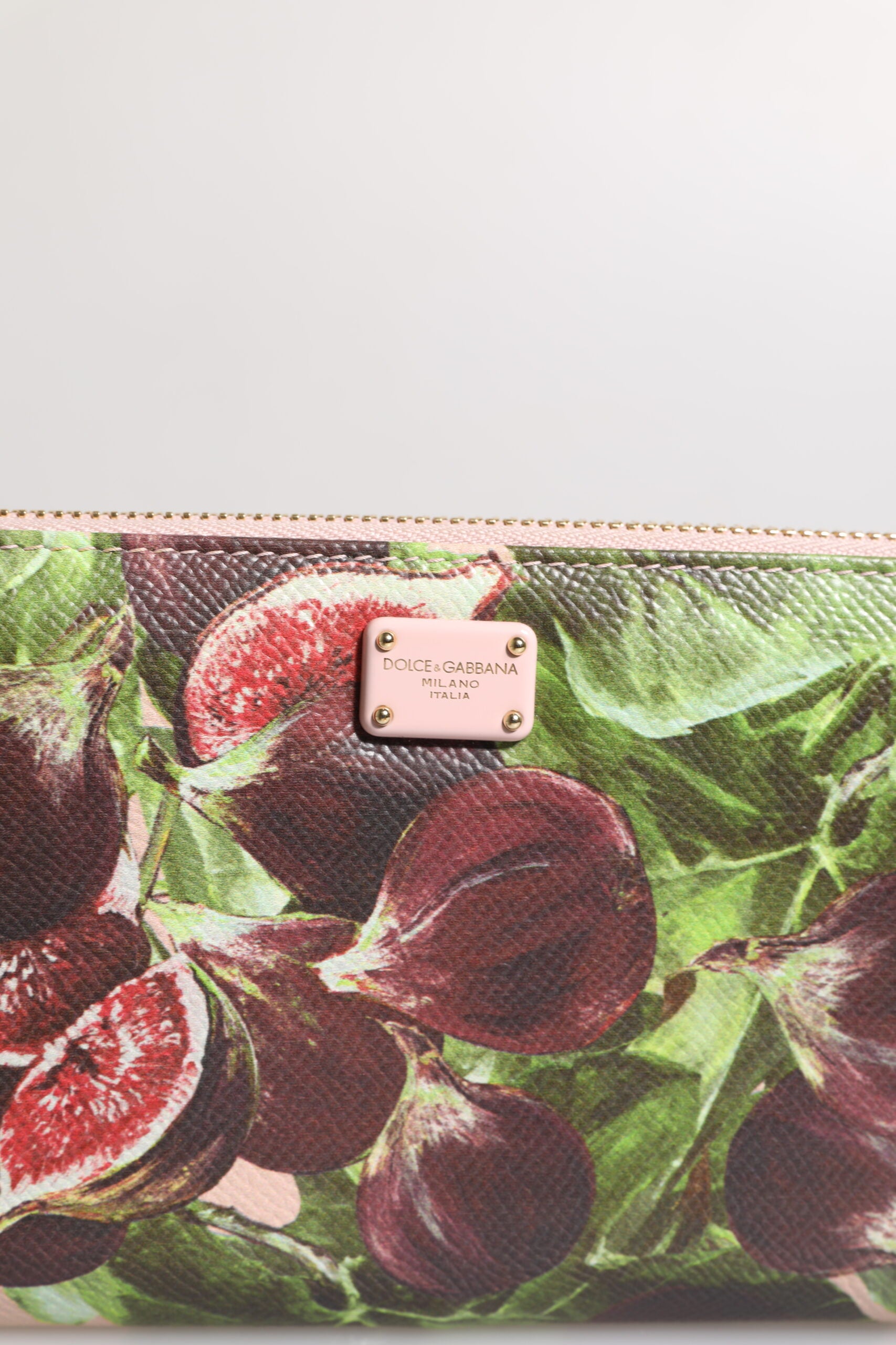 Dolce & Gabbana Multicolor Leather Fig Fruit Dauphine Zip Around Continental Wallet Glam Steals