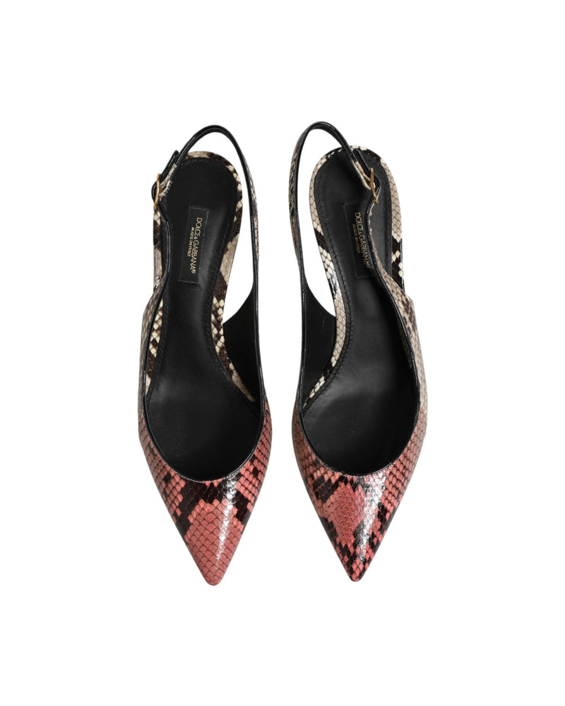 Dolce & Gabbana Multicolor Leather Heels Slingback Shoes Glam Steals