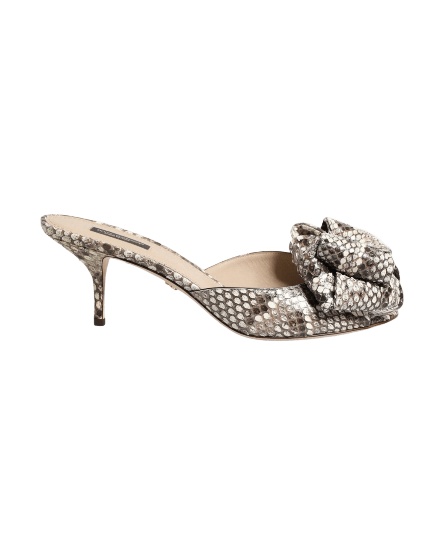 Dolce & Gabbana Multicolor Leather Keira Bow Peep Toe Mules Shoes Glam Steals