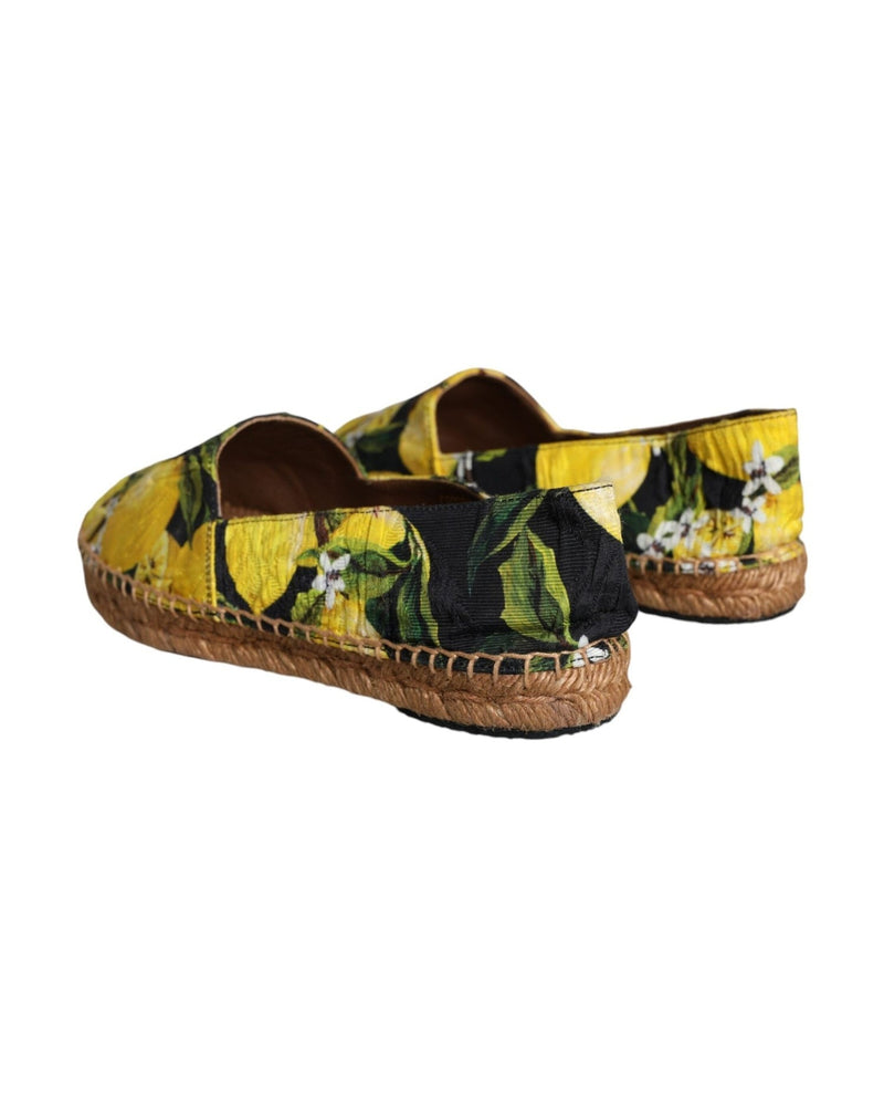 Dolce & Gabbana Multicolor Lemon Slip On Espadrilles Shoes Flats