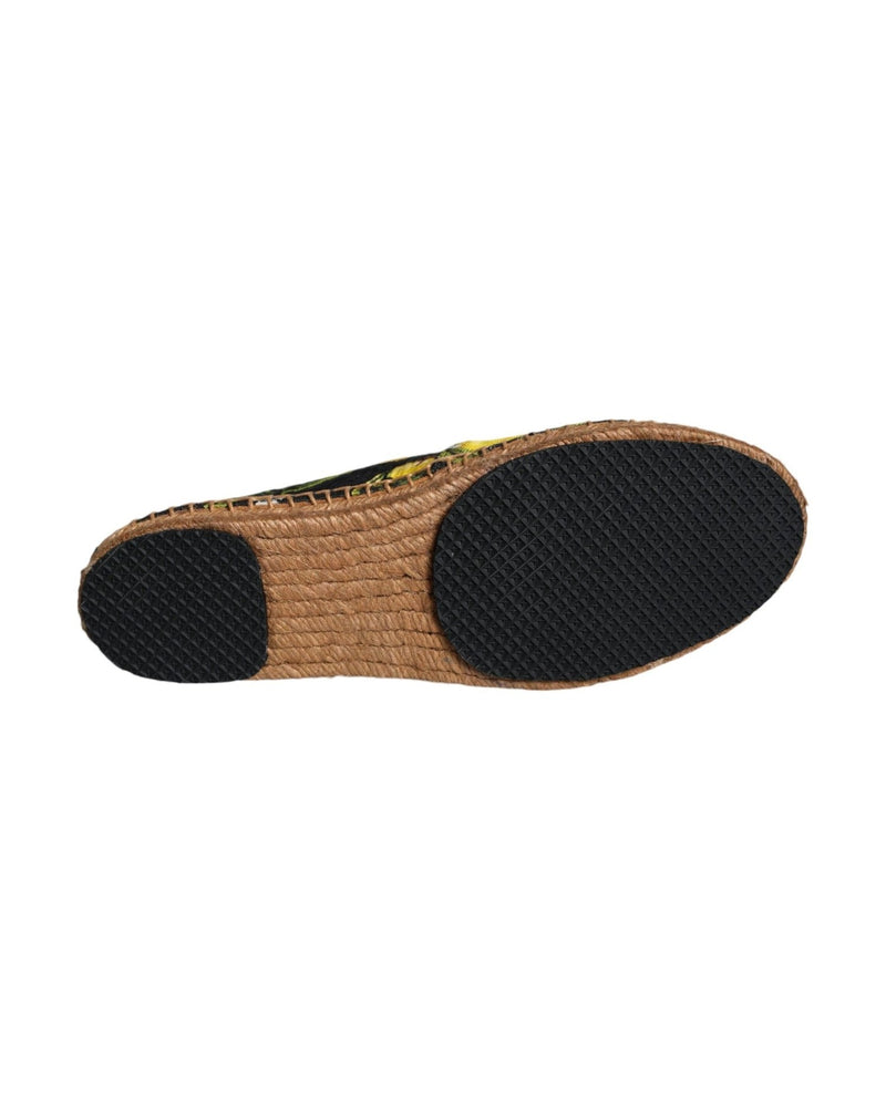 Dolce & Gabbana Multicolor Lemon Slip On Espadrilles Shoes Flats