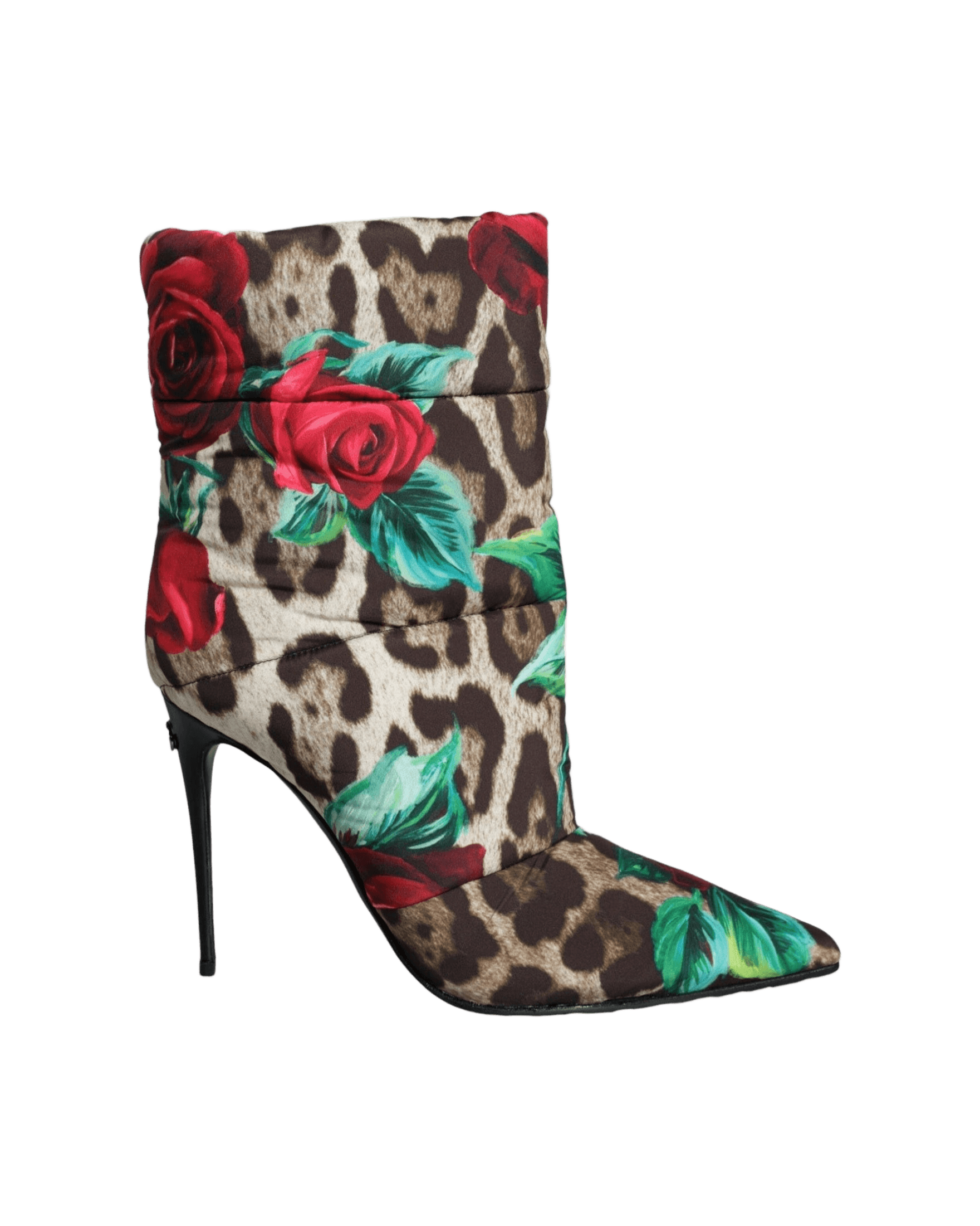 Dolce & Gabbana Multicolor Leopard Rose Mid Calf Boots Shoes Glam Steals