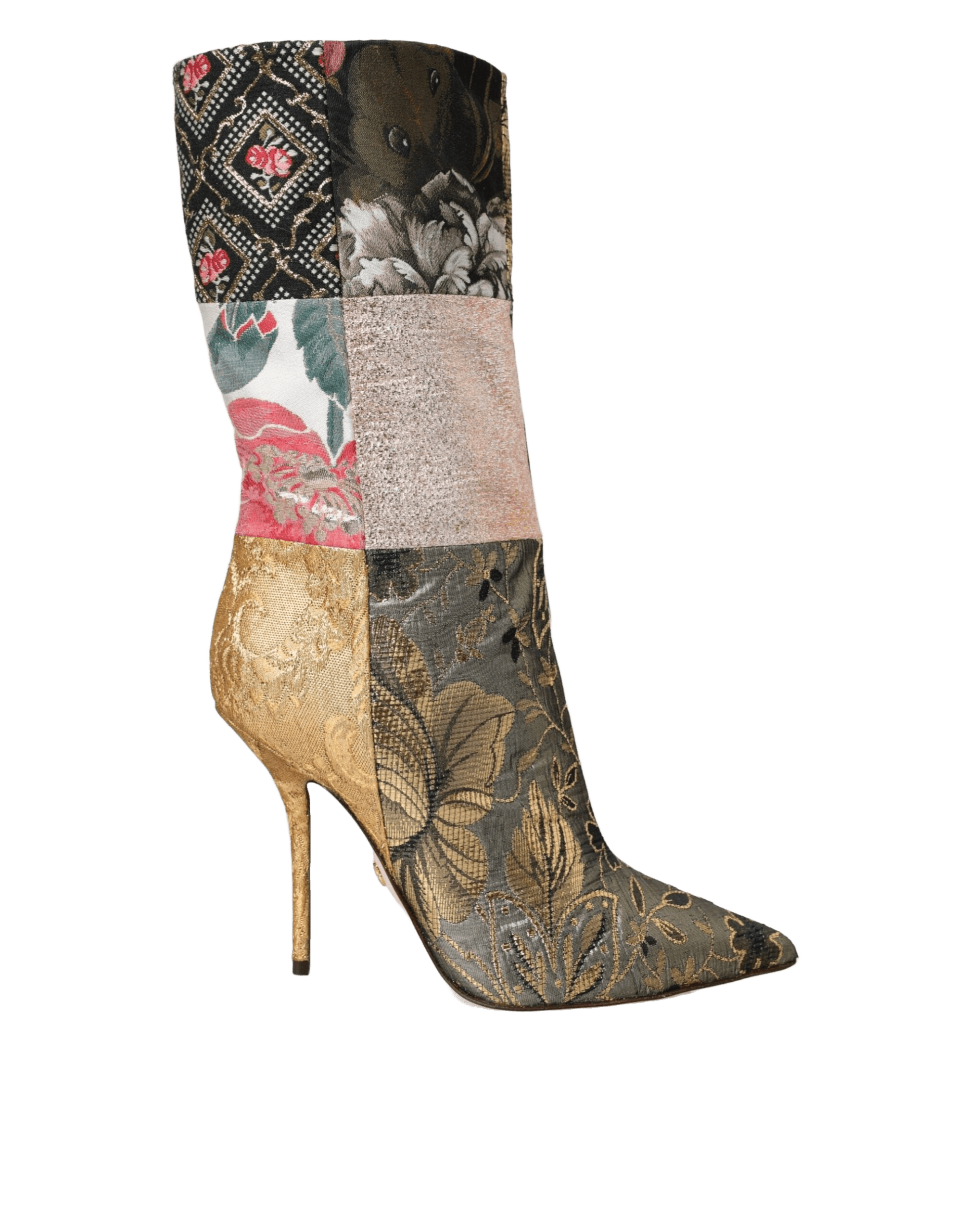 Dolce & Gabbana Multicolor Patchwork Print Heeled Boots Shoes Glam Steals