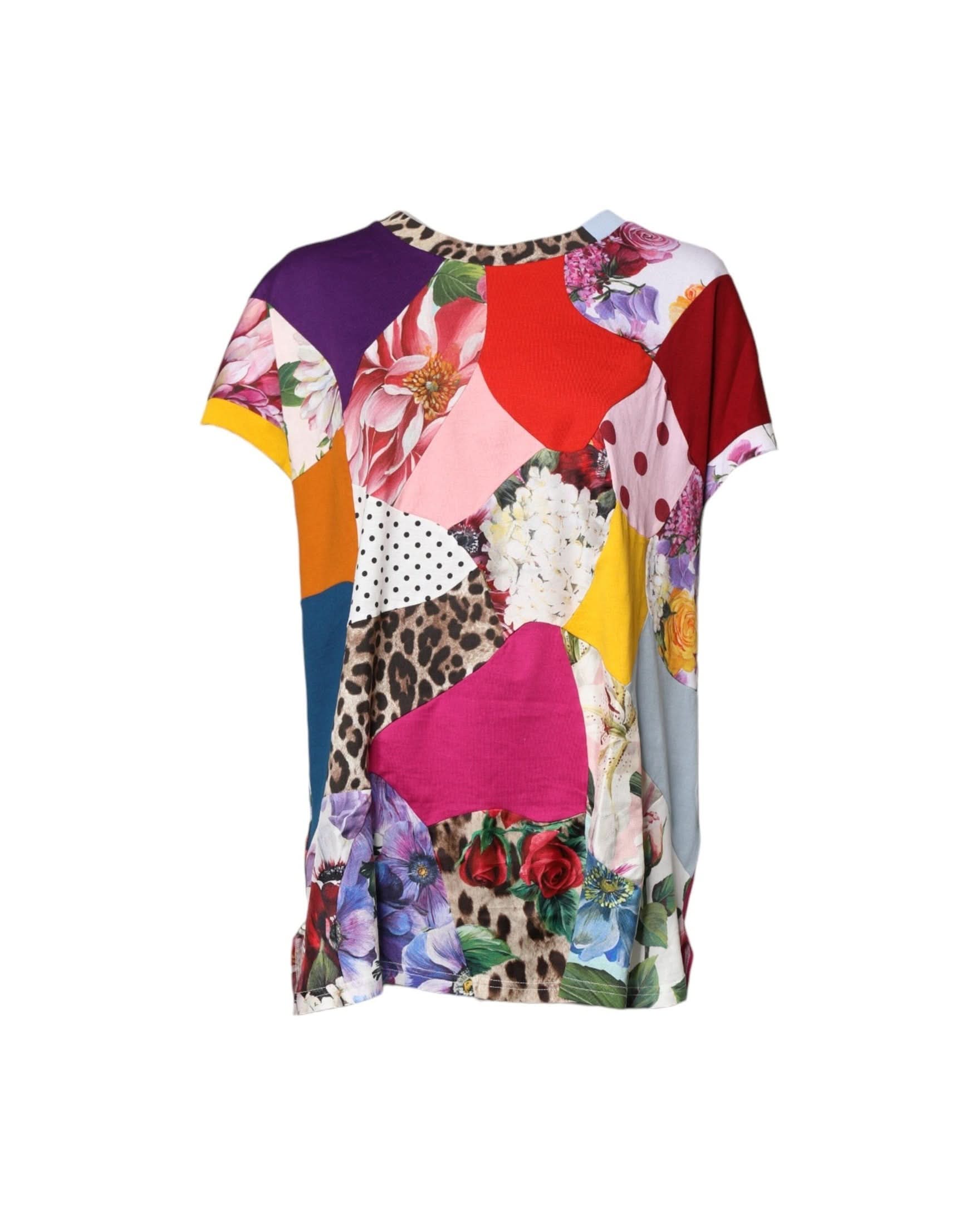 Dolce & Gabbana Multicolor Patchwork Short Sleeve Blouse Top Blouses