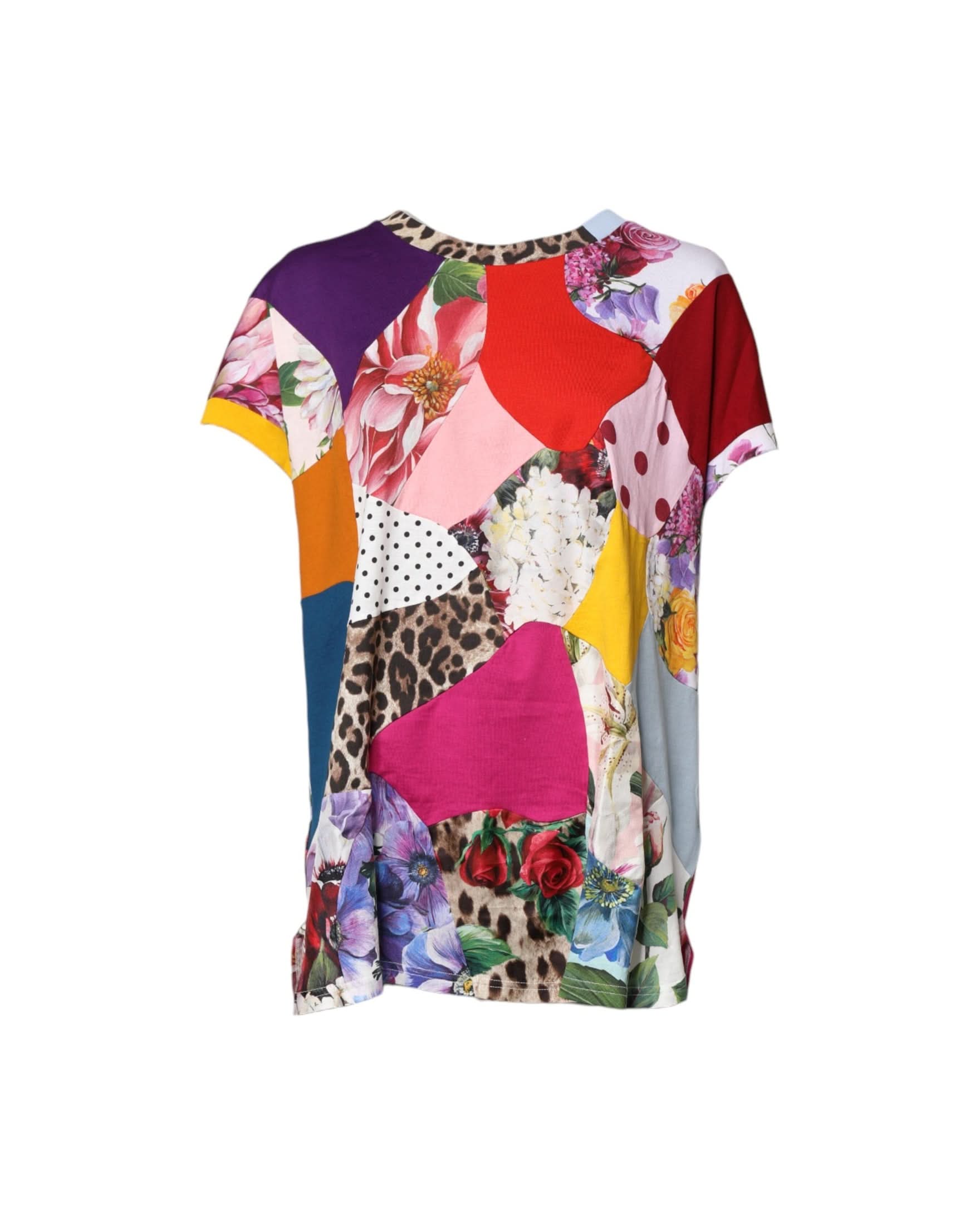 Dolce & Gabbana Multicolor Patchwork Short Sleeve Blouse Top Blouses