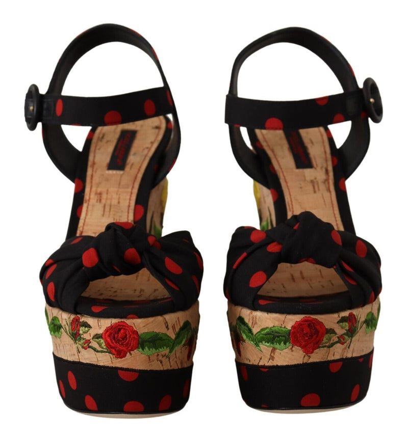 Dolce & Gabbana Multicolor Platform Wedges Sandals Charmeuse Shoes Glam Steals